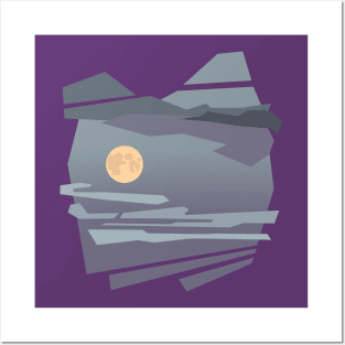 Full moon at night Posters and Art